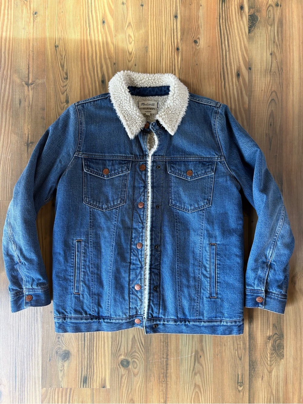 Madewell Sherpa-Lined Denim Jacket Sz S
